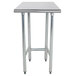 Advance Tabco TGLG-302 30" x 24" 14 Gauge Open Base Stainless Steel Commercial Work Table Main Thumbnail 1