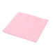 A close-up of a pink Hoffmaster paper napkin.