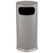 Rubbermaid FGSO17SCGRGL Crowne Textured Gray with Satin Chrome Accents Round Steel Waste Receptacle with Galvanized Steel Liner 15 Gallon Main Thumbnail 1