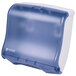A blue and white San Jamar Ultrafold Fusion C-Fold / Multi-Fold towel dispenser.
