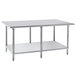 Advance Tabco AG-3011 30" x 132" 16 Gauge Stainless Steel Work Table with Galvanized Undershelf Main Thumbnail 1