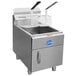 A Globe natural gas countertop fryer with two baskets.