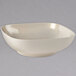 A white Thunder Group Passion Pearl square melamine bowl with round edges.