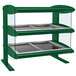A Hunter Green Hatco countertop heated zone merchandiser with double shelves.