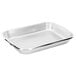 A Vollrath stainless steel rectangular roasting pan with handles.