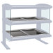 A white Hatco heated zone merchandiser with two shelves.