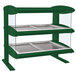 A Hunter Green Hatco countertop heated zone merchandiser with double glass shelves.