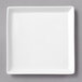 A 10 Strawberry Street Whittier white square porcelain plate with a small rim on a gray surface.