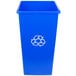 Continental 32-1 SwingLine 32 Gallon Blue Square Recycling Container Main Thumbnail 3