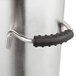A stainless steel Bloomfield iced tea dispenser with a black handle.