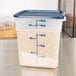 Cambro 18SFSPP190 18 Qt. Translucent Square Food Storage Container with Midnight Blue-Colored Gradations Main Thumbnail 4