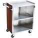 A Lakeside stainless steel utility cart with two shelves and a handle.