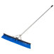 Carlisle 3621962414 Sweep Complete 24" Push Broom with Blue Unflagged Bristles and 60" Handle with Squeegee Main Thumbnail 2