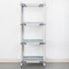 A white MetroMax i open grid shelf with metal shelves.