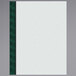 A white menu paper with a green woven border.