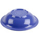 A purple melamine bowl with a lid on top.