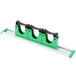 A green and white plastic Unger tool holder with three green clips.