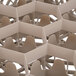 A close-up of a beige plastic rack with 12 compartments.