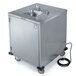 A Lakeside stainless steel hand sink cart with a cold water faucet and soap dispenser.
