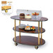 Geneva 36303-10 3 Oval Shelf Table Side Service Cart with Acrylic Roll Top Dome and Amber Maple Finish - 23" x 44" x 44 1/4" Main Thumbnail 1
