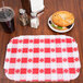 Hoffmaster 309000 10" x 14" Red Gingham Paper Placemat - 1000/Case Main Thumbnail 1