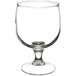 An Arcoroc Amelia wine goblet with a clear glass stem.