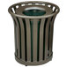 Rubbermaid FGMT22PLABZ Americana Series Open-Top Architectural Bronze Round Steel Waste Receptacle with Rigid Plastic Liner 24 Gallon Main Thumbnail 1