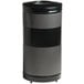 Rubbermaid FGS3ETBKPL Classics Black Round Steel Drop Top Waste Receptacle with Levelers and Rigid Plastic Liner 25 Gallon Main Thumbnail 1