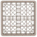 A beige plastic Vollrath glass rack with 16 compartments.