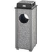 Rubbermaid FGR41WU2000PL Aspen Ash/Trash Gray with Dove Gray Stone Panels Square Steel Waste Receptacle with Weather Shield and Rigid Plastic Liner 2.5 Gallon Main Thumbnail 1