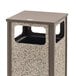 Rubbermaid FGR126000PL Aspen Flat-Top Architectural Bronze with Glacier Gray Stone Panels Square Steel Waste Receptacle with Rigid Plastic Liner 12 Gallons Main Thumbnail 2