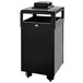 Rubbermaid FGR36HTWUSBKPL Dimension Standard Series Hinged-Top Black Solid Panels Square Steel Waste Receptacle with Weather Urn and Rigid Plastic Liner 29 Gallon Main Thumbnail 1