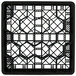 A black plastic Vollrath Traex glass rack with a grid pattern of 20 hexagons.