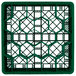A green Vollrath Traex rack with 20 compartments in a grid pattern.