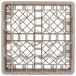 A beige plastic Vollrath Traex glass rack with compartments in a hexagon lattice pattern.