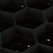 A close up of a black square Vollrath glass rack.