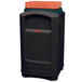 Rubbermaid FG396300BLA Plaza Black Square Container with Side Opening Door and Tray Top 50 Gallon Main Thumbnail 1