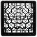 A black plastic Vollrath Traex glass rack with compartments in a grid pattern.
