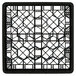 A black Vollrath Traex glass rack with a hexagon design.