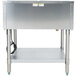 A stainless steel APW Wyott stationary steam table on a counter.