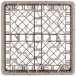 A beige metal grid with square compartments.
