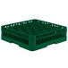 A green Vollrath Traex rack for 30 glasses.