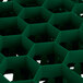 A green plastic grid with holes.