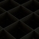 A close up of a black square grid with many squares.