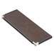 A brown leather rectangular Menu Solutions Royal Select booklet cover.