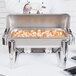 Vollrath T3600 D-Lux 8.5 Qt. Stainless Steel Dripless Roll Top Chafer Main Thumbnail 1