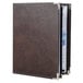 A brown leather Menu Solutions Royal Select series booklet cover.