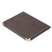 A brown leather Menu Solutions Royal Select booklet cover with silver metal corners.