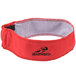 A red Headsweats high-performance fabric headband with black text.