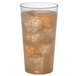 A Cambro clear plastic tumbler filled with ice and a drink.
